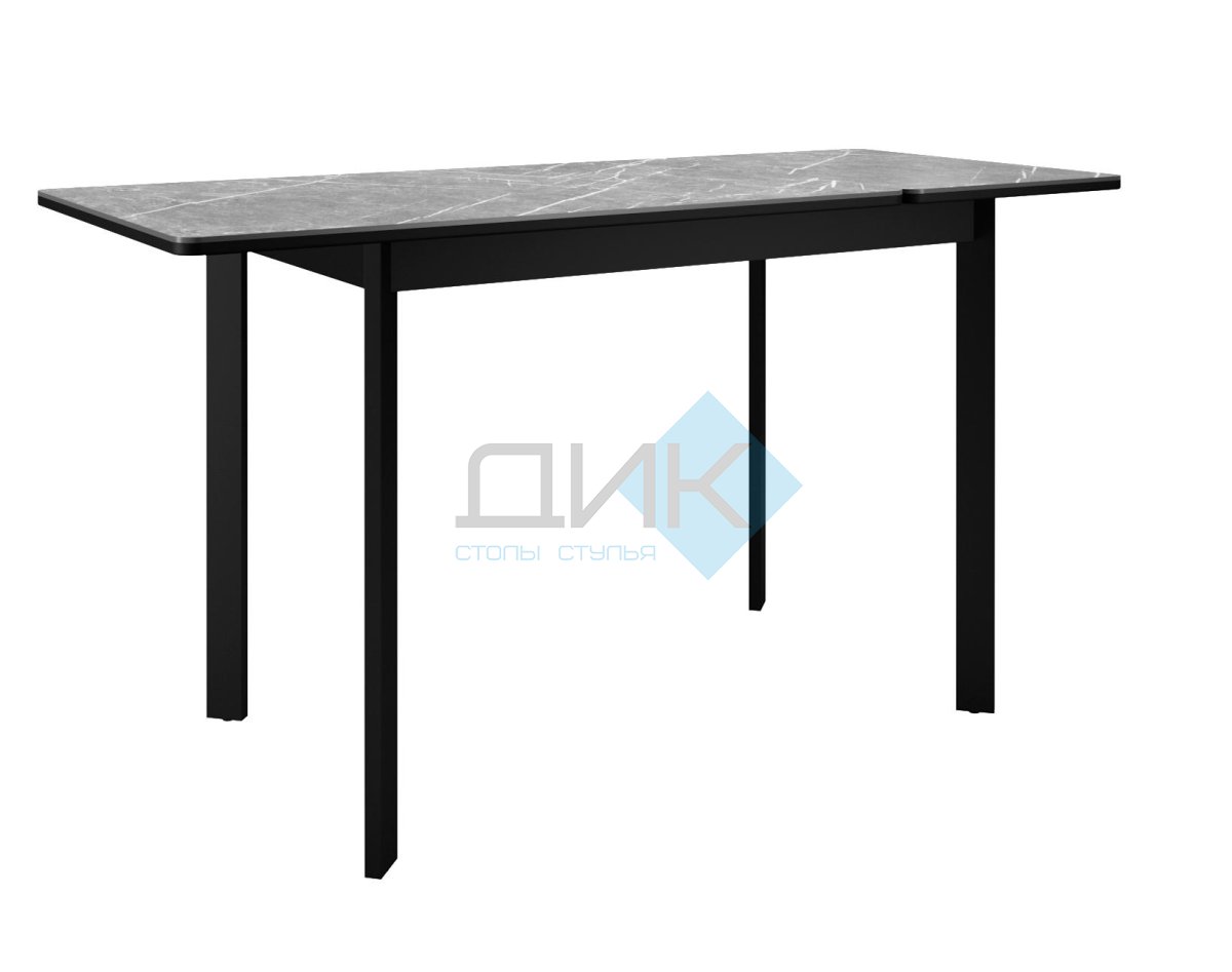 Стол DikLine LK90 Керамика Серый мрамор/подстолье черное/опоры черные