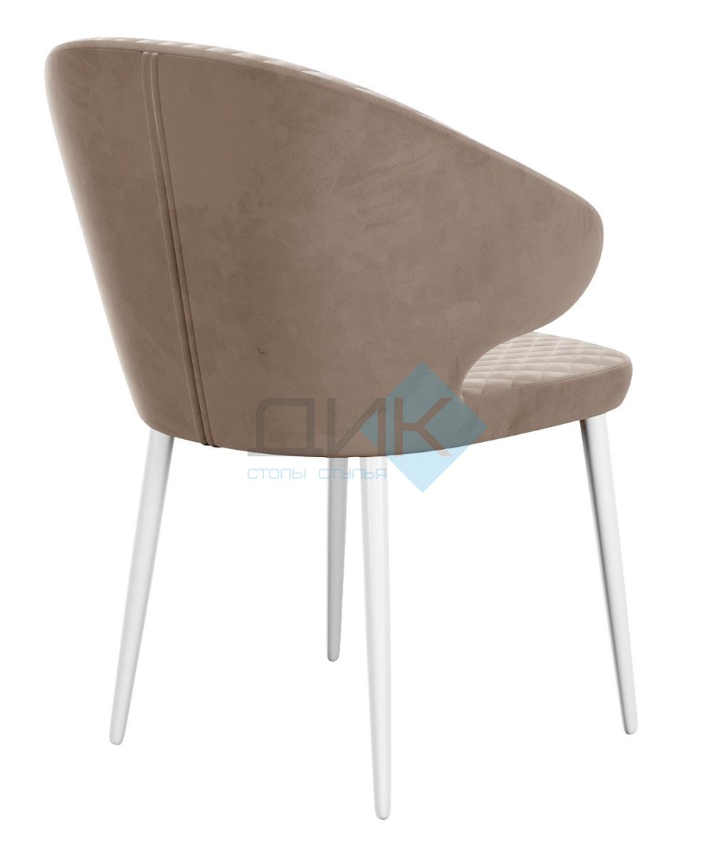 Стул DikLine 355 B03 BEIGE, ножки белые