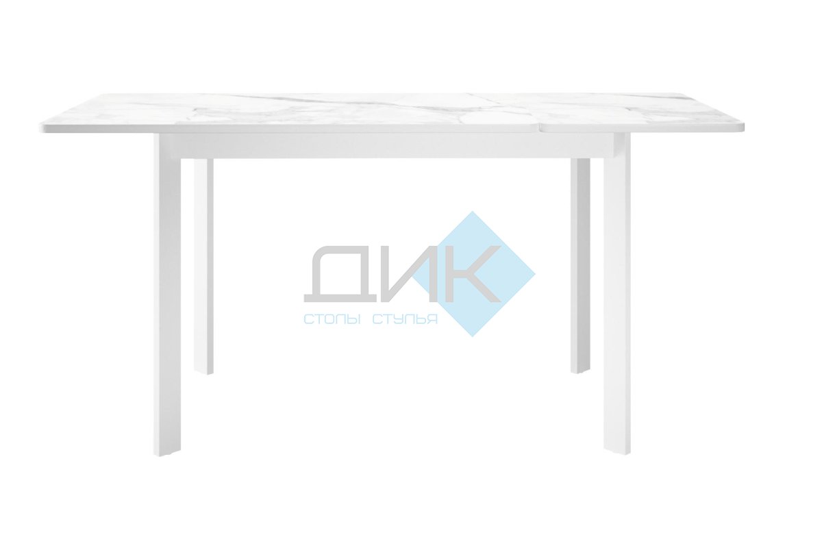 Стол DikLine LK110 Керамика Белый мрамор/подстолье белое/опоры белые