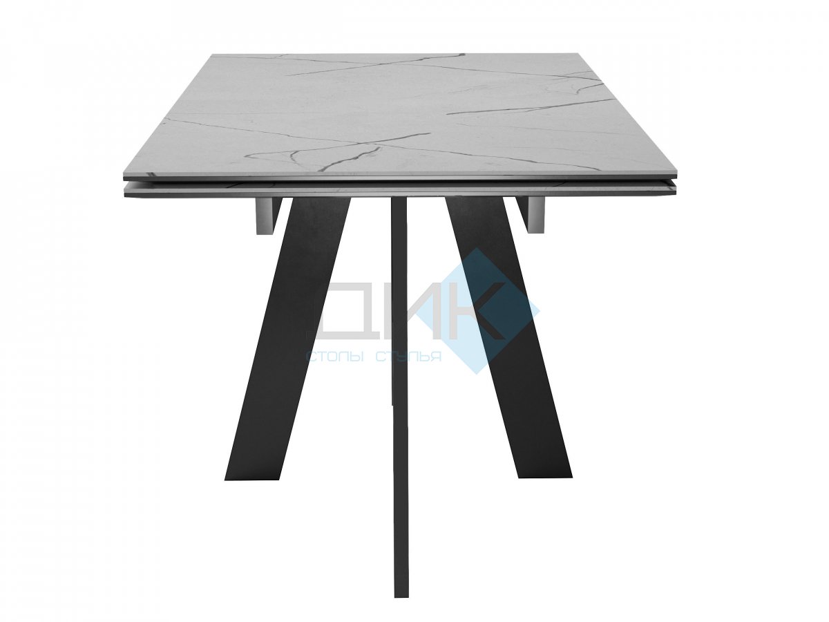Стол DikLine SKM140 Керамика серый мрамор/подстолье черное/опоры черные (2 уп.)