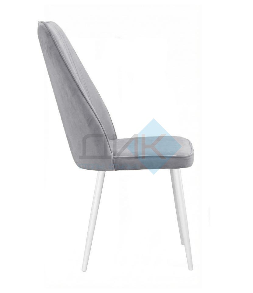 Стул DikLine 327 поворотный B22 GREY, ножки белые