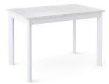 Стол Dikline L110 Мрамор белый (ЛДСП EGGER)/Опоры белый