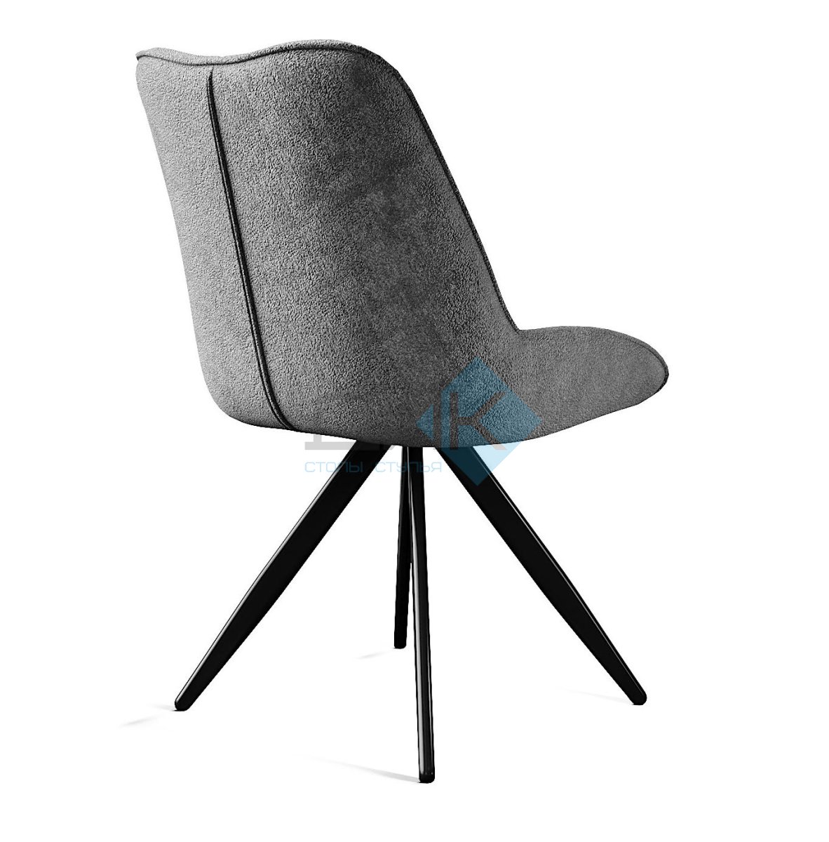 Стул DikLine 504 поворотный BL13 серый, ножки черные