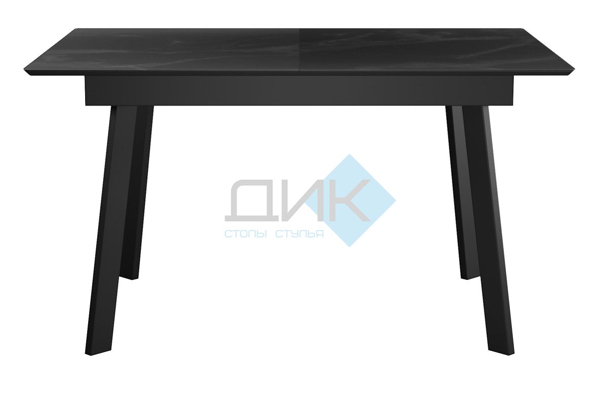 Стол DikLine SFH125 стекло Оптивайт Черный мрамор/подстолье черное