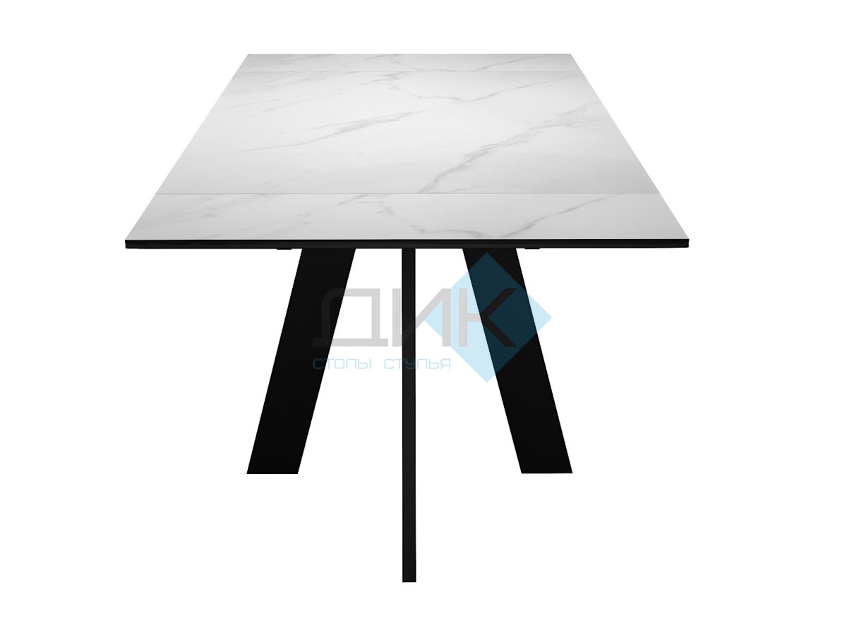 Стол DikLine SKM110 Керамика Белый мрамор/опоры черные
