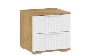 Хилтон тумба прикроватная  (дуб крафт золотой/белый матовый)