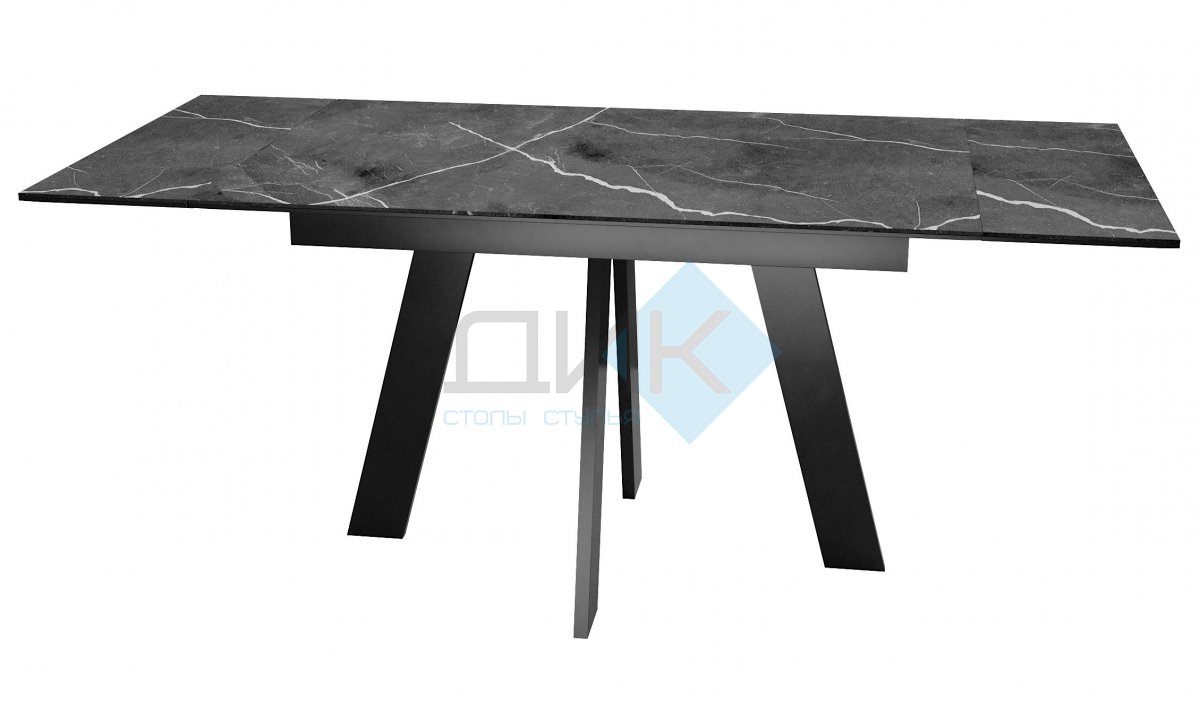 Стол DikLine SKM120 Керамика Черный мрамор/подстолье черное/опоры черные (2 уп.)