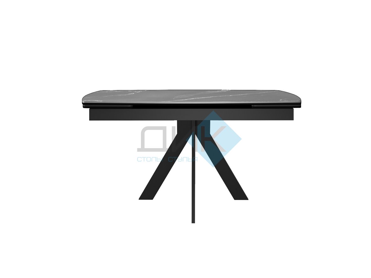 Стол DikLine DKU120 Керамика Серый мрамор/подстолье черное/опоры черные (2 уп.)