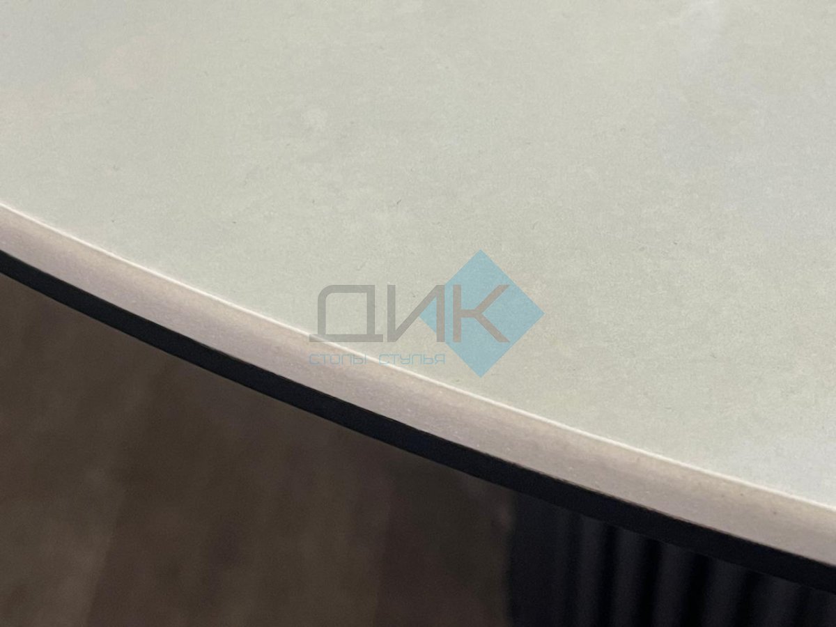 Стол DikLine AKR120 Керамика глянец Ostra Bianco/подстолье черное/опоры черные (2 уп.)