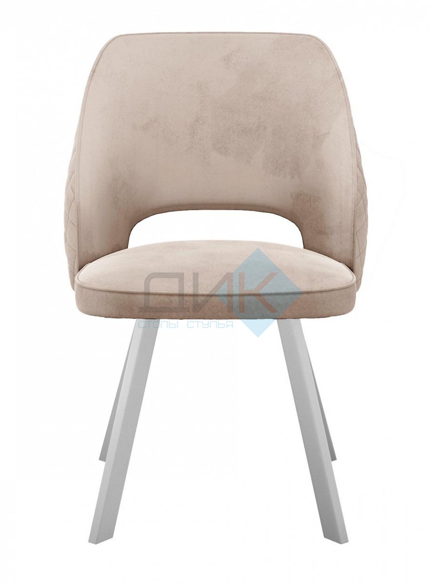 Стул DikLine 274 поворотный Z128 бежевый, ножки белые