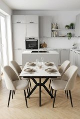 Обеденная зона: Стол DikLine DI100 + стулья Dikline 335 (4 шт)