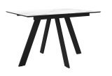 Стол DikLine DKD120, керамика 120(160)х80, мрамор белый матовый, опоры черные (2 уп.)