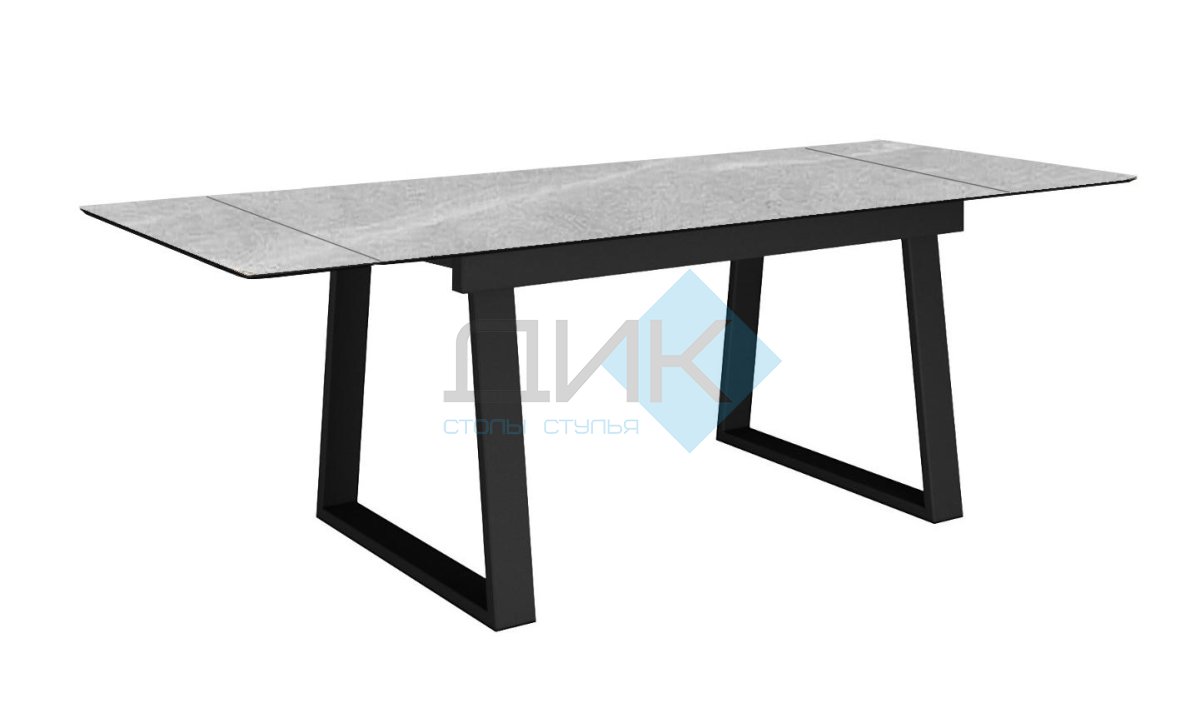 Стол DikLine DZ160 Мрамор Кандела cветло-серый/черные (2 уп.)