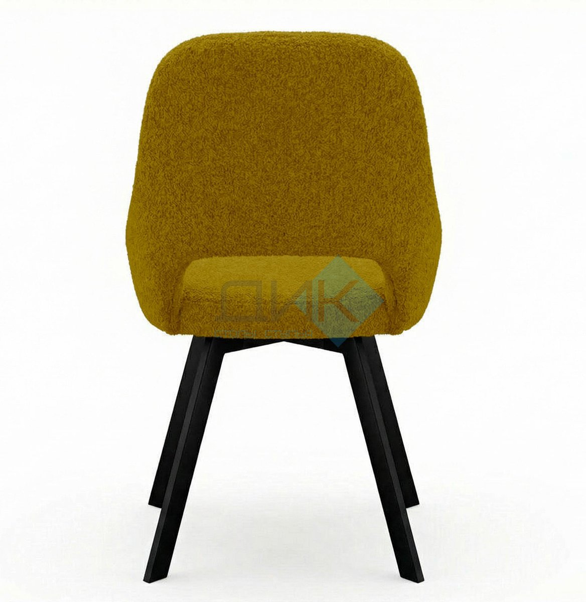 Стул DikLine 247 поворотный, BL08 горчица, ножки черные