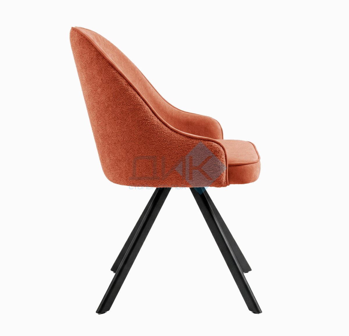 Стул DikLine 266M поворотный, P09/L05 терракотовый, ножки черные