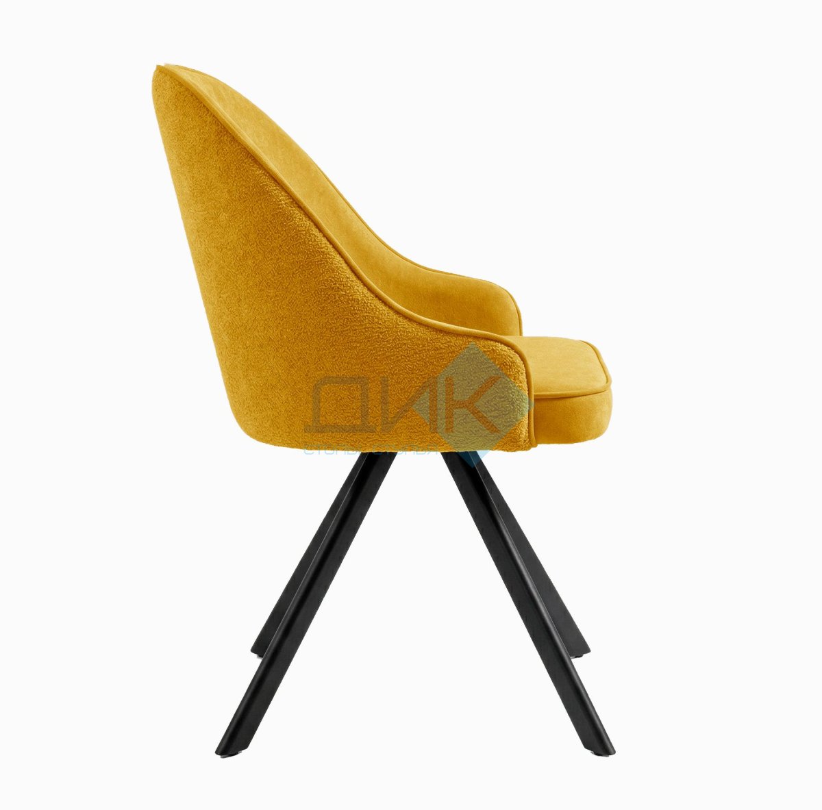 Стул DikLine 266M поворотный, P08/L07 горчица, ножки черные