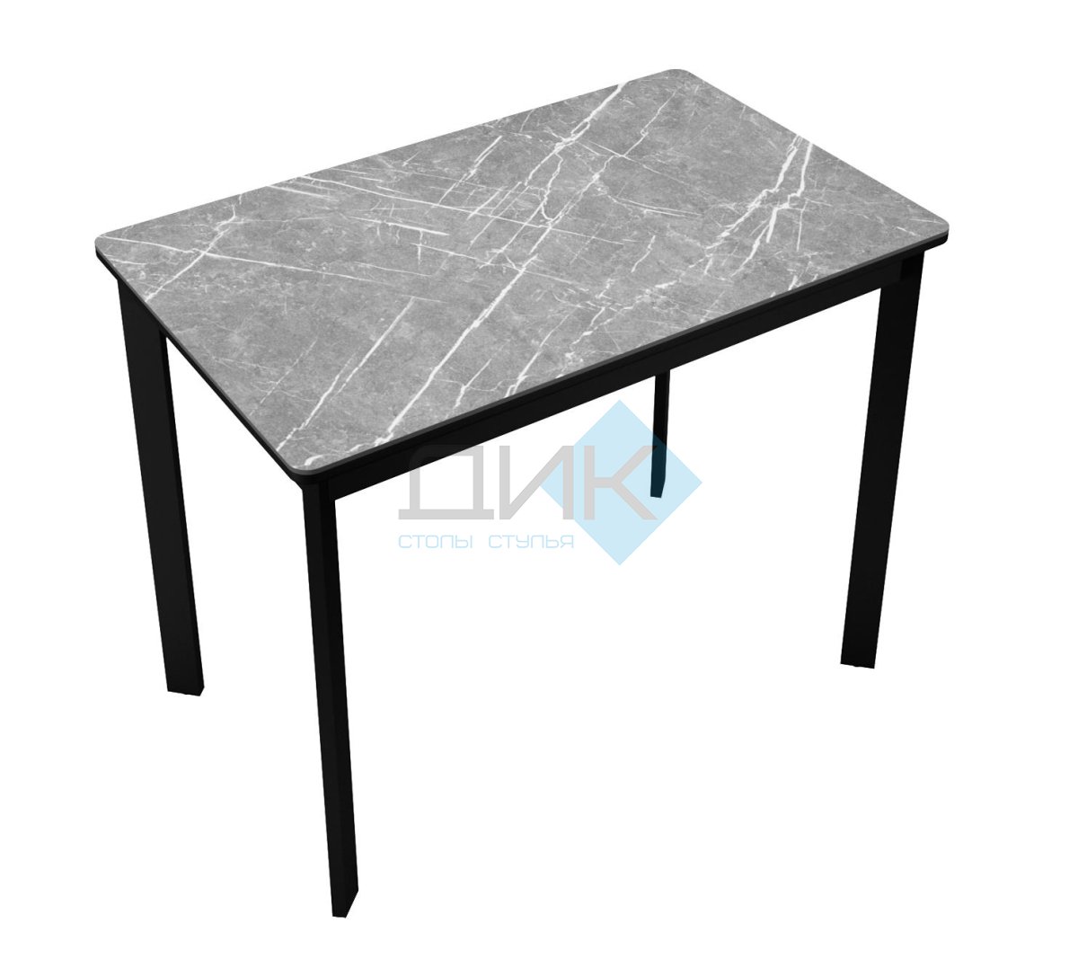 Стол DikLine LK90 Керамика Серый мрамор/подстолье черное/опоры черные
