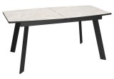 Стол DikLine XL160 хромикс белый/черный / опоры черные