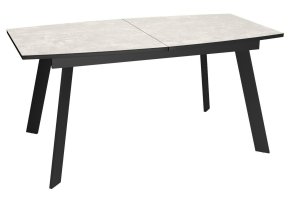 Стол DikLine XL160 хромикс белый/черный / опоры черные