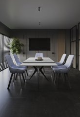 Обеденная зона: Стол DikLine KW160 + стулья Dikline 268 (4 шт)