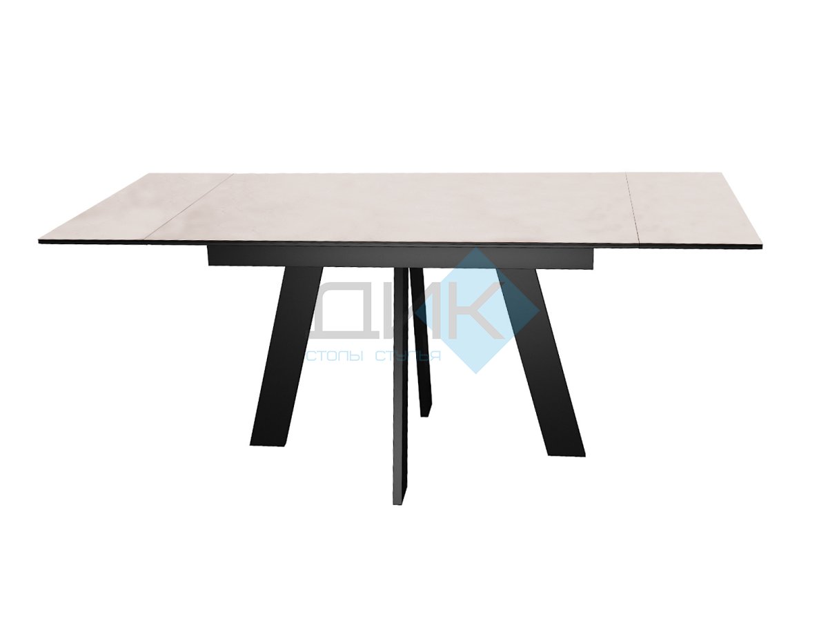 Стол DikLine SKM110 Керамика Krater Perla (бежевый матовый)/подстолье черное