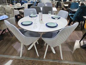 Стул DikLine 246 поворотный, Z46 перламутр, ножки белые Образец в салоне ТЦ Москва