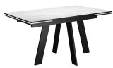 Стол DikLine SKM140 Керамика Белый мрамор/подстолье черное/опоры черные (2 уп.)