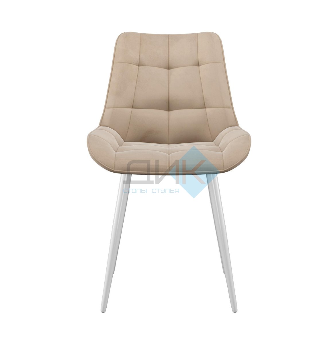 Стул DikLine 226 поворотный B03 BEIGE, ножки белые