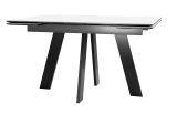 Стол DikLine SKM140 Керамика Mono white (белый матовый)/подстолье черное/опоры черные (2 уп.)