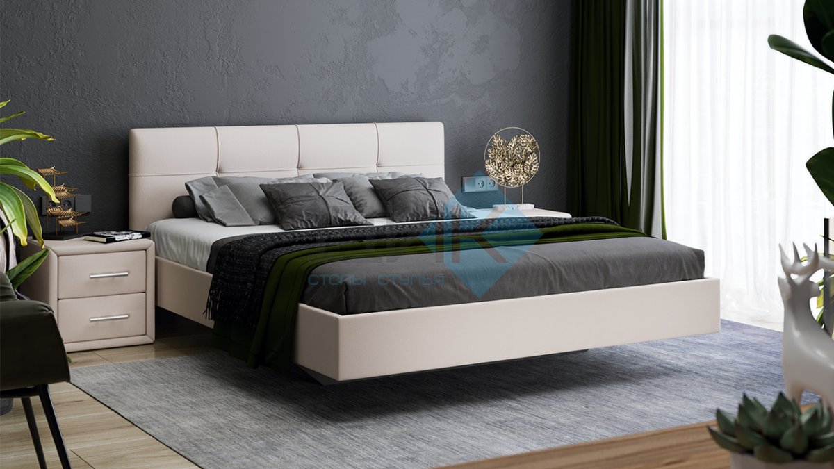 Элис кровать 1800 (велюр бежевый)