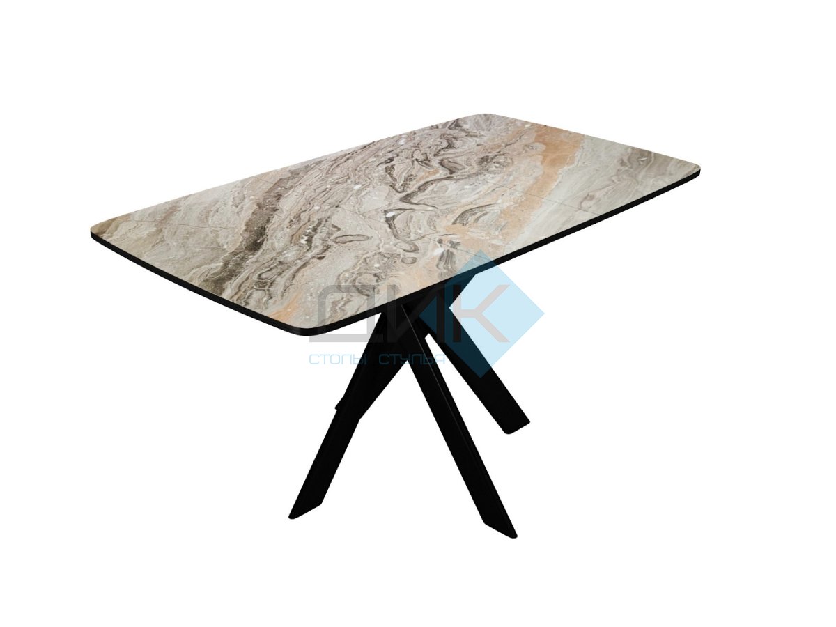 Стол DikLine DKB110, Керамика Venetian Brown Light глянец, опоры черные