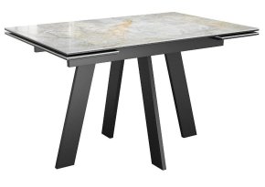 Стол DikLine SKM120 Керамика Titanium Silver River Polished/подстолье черное/опоры черные