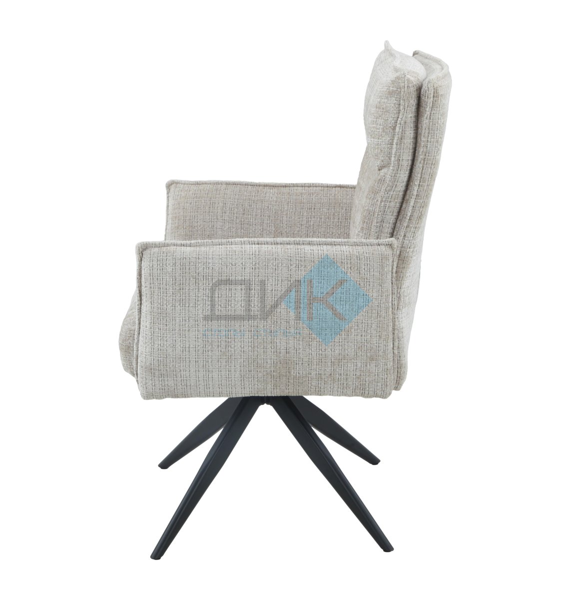 Стул DikLine 6824 тк. Бежевая 709-2, опоры черные поворотный