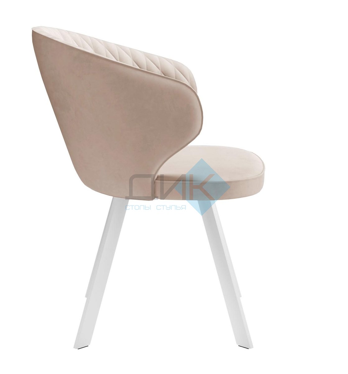 Стул DikLine 249 поворотный, B03 BEIGE, ножки белые