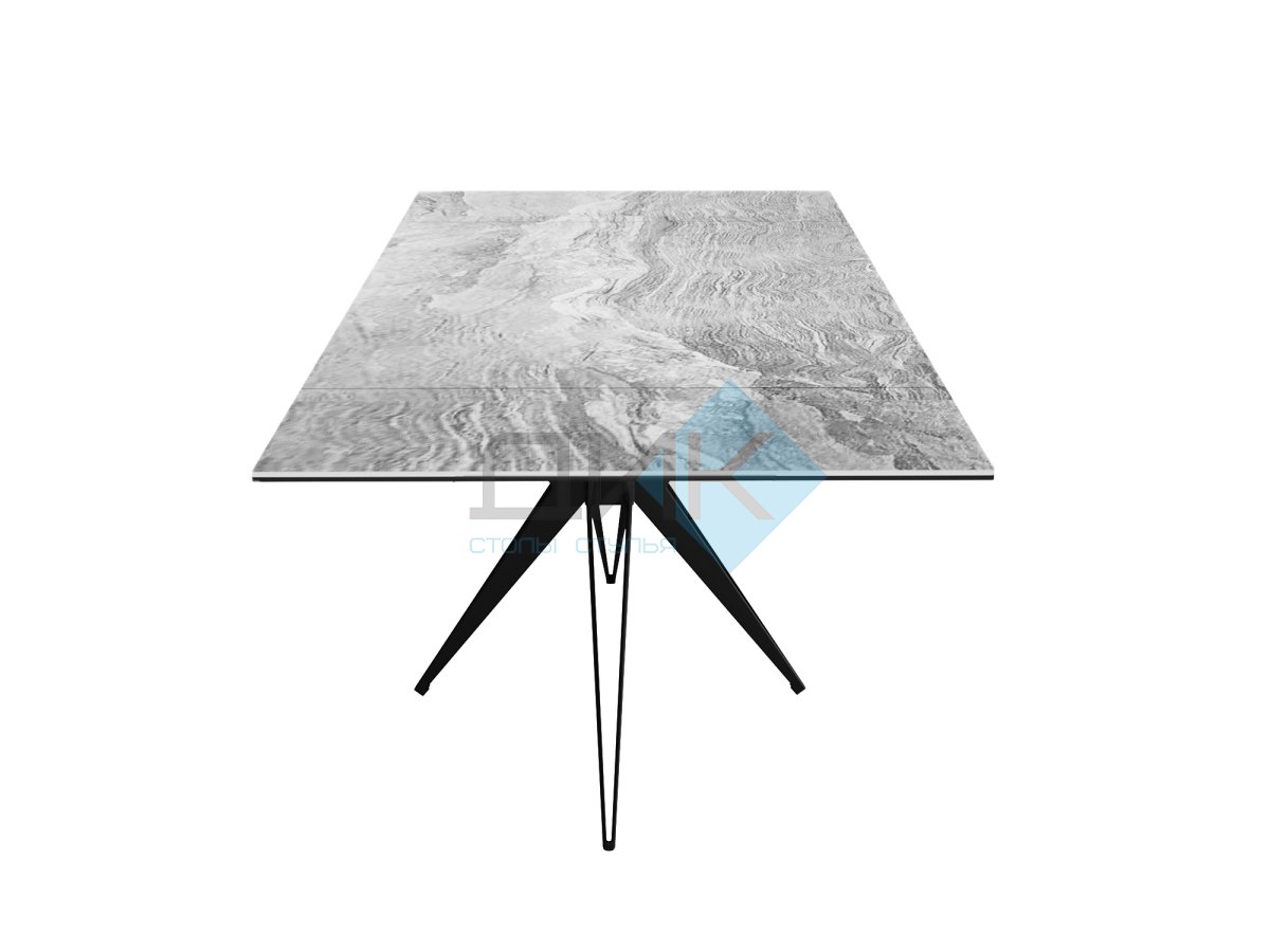 Стол DikLine KW160 керамика серый мрамор С31 глянец/опоры черные (2 уп.)