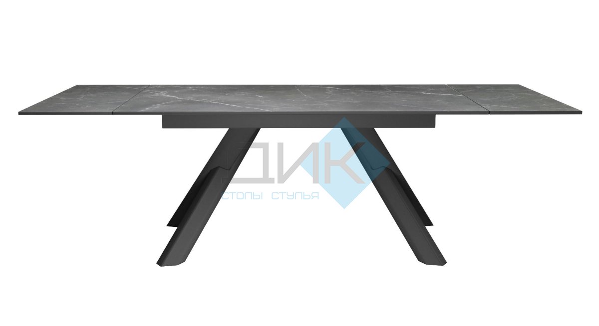 Стол DikLine KX160 керамика черный мрамор С45 матовая/опоры черные (2 уп)