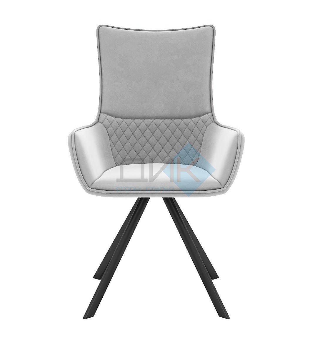 Стул DikLine 289 поворотный E28 светло-серый, ножки черные