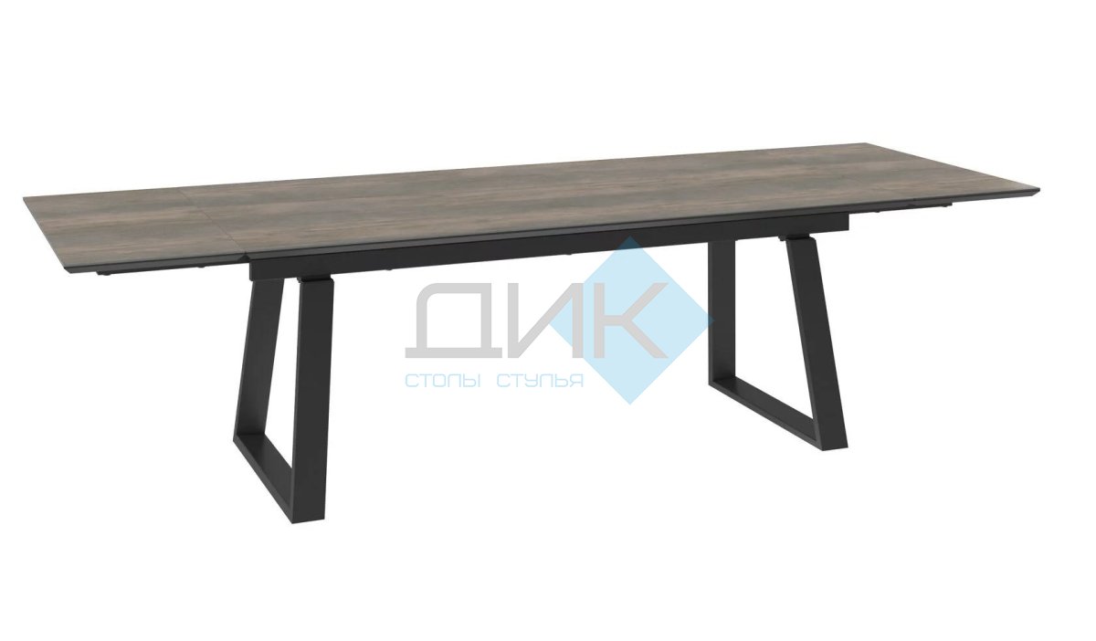 Стол DikLine AKZ200 Керамика древесный Plank BG 111/подстолье черное/опоры черные (2 уп.)