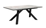 Стол DikLine DKX140 керамика Italian Grey (глянец серый), подстолье черное, опоры черные (2уп.)