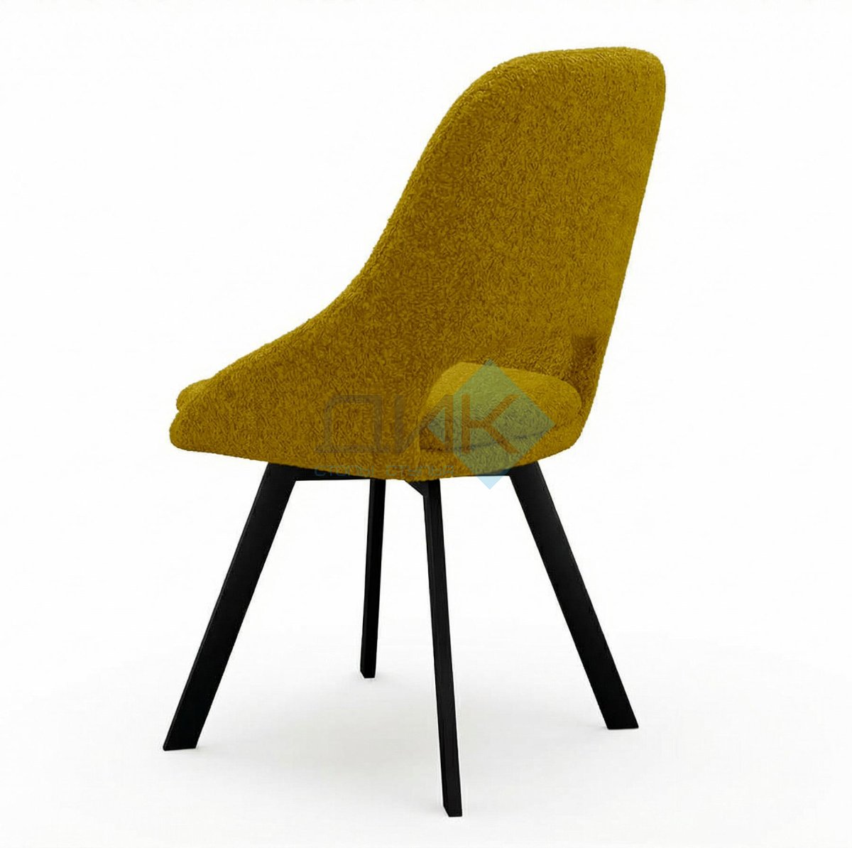 Стул DikLine 247 поворотный, BL08 горчица, ножки черные