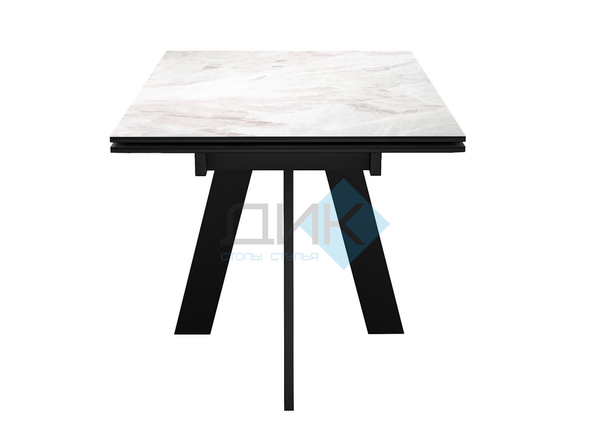Стол DikLine SKM140 Керамика Italian Grey (глянец серый)/опоры черные Образец в салоне ТЦ Европолис
