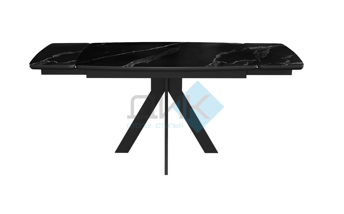 Стол DikLine DKU120 Керамика Черный мрамор/подстолье черное/опоры черные (2 уп.)