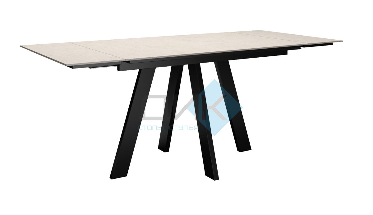 Стол DikLine DM140M Хромикс белый/опоры черные