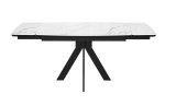 Стол DikLine DKU120 Керамика Белый мрамор/подстолье черное/опоры черные (2 уп.)