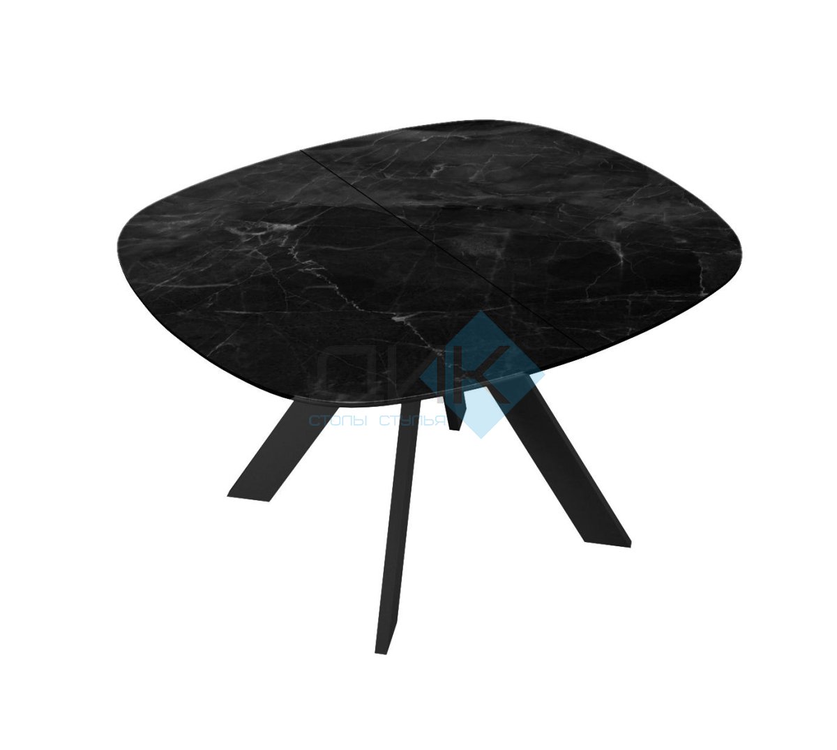 Стол DikLine BK100 Керамика Черный мрамор/подстолье черное/опоры черные
