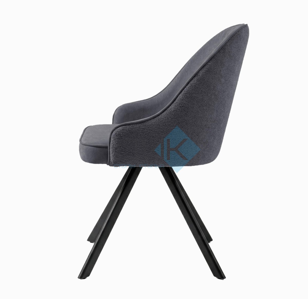 Стул DikLine 266M поворотный, P15/L15 серый, ножки черные