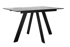 Стол DikLine DKD120, керамика 120(160)х80, мрамор серый матовый, опоры черные (2 уп.)
