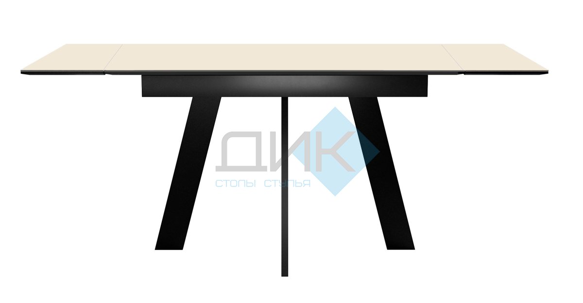 Стол DikLine SKM120 Керамика Krater Perla (бежевый матовый)/подстолье черное