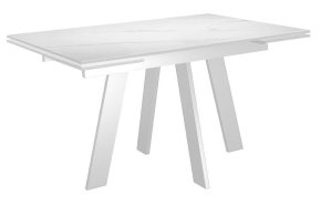 Стол DikLine SKM120 Керамика Белый мрамор/подстолье белое/опоры белые Уценка