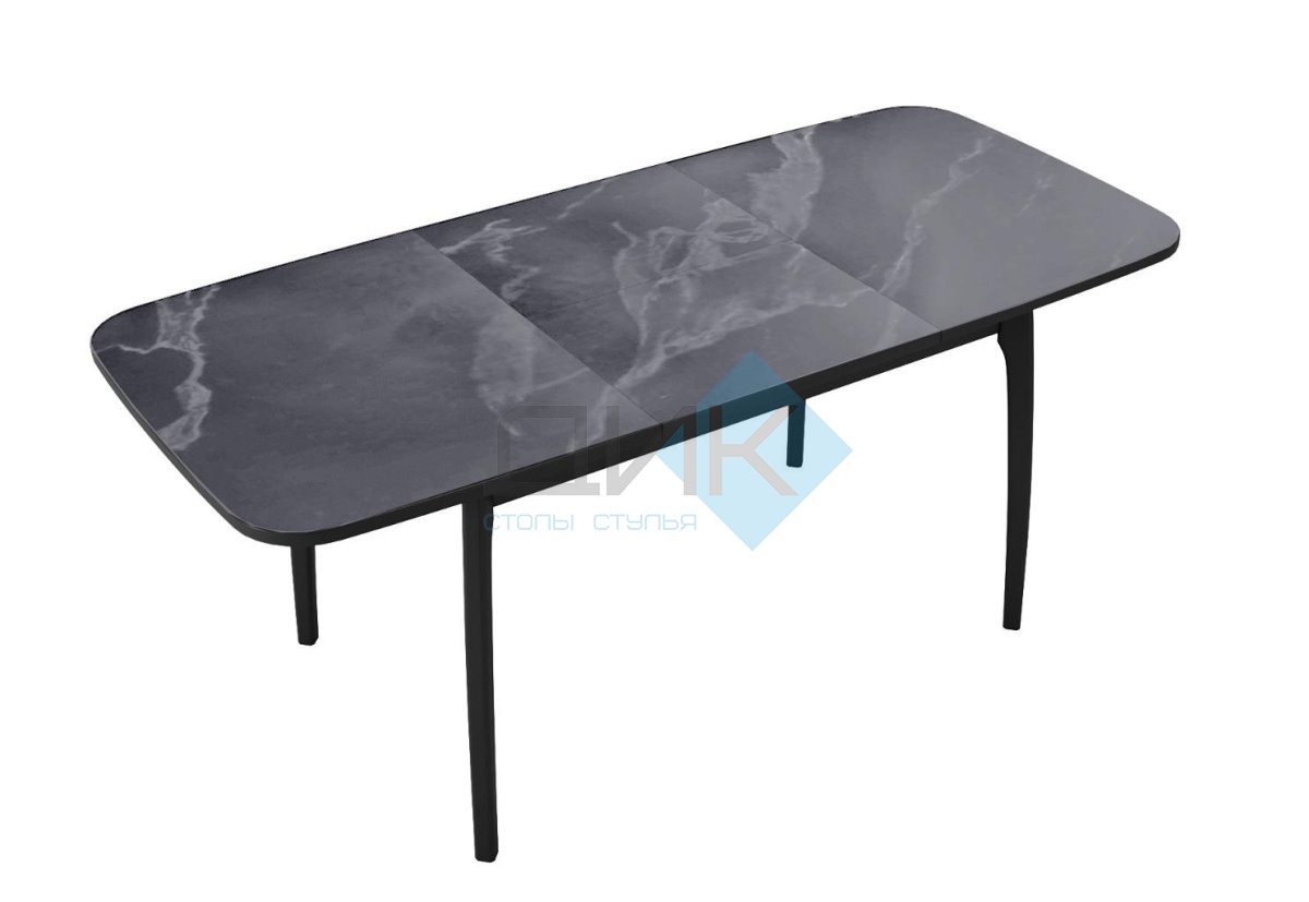Стол DikLine MK40 Керамика Серый мрамор/подстолье черное/опоры черные